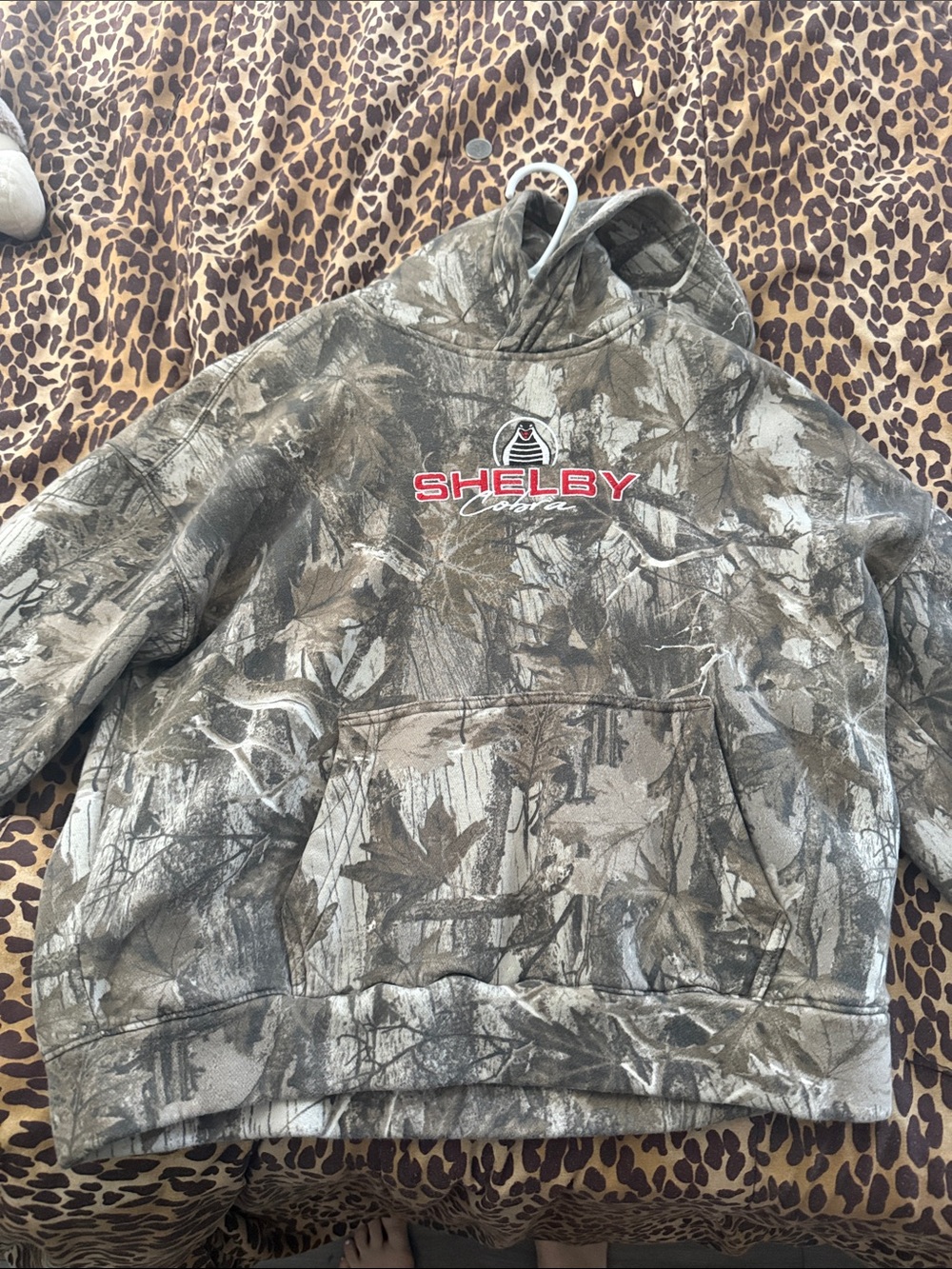 Hollister Camouflage Hooded Sweatshirt with Red Shelby Logo